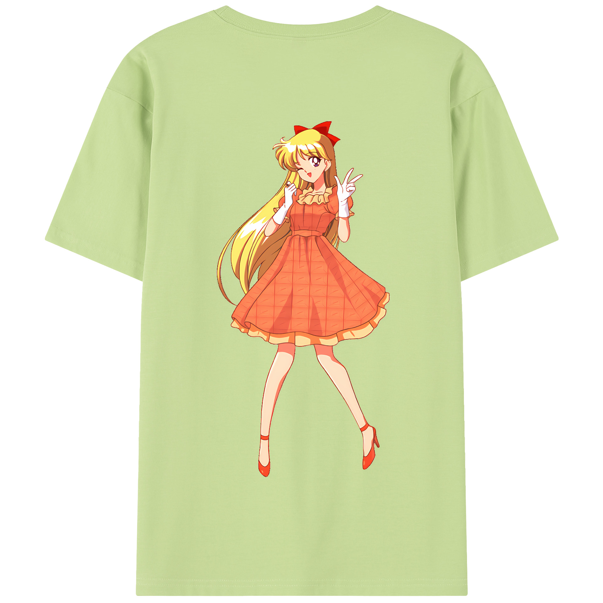 （画像用） 美少女戦士セーラームーン 愛野 美奈子 あいの みなこ Sailor Moon Aino Minako 綿100％半袖Tシャツ（背面プリント）